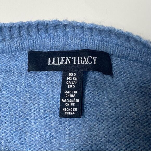 Ellen Tracy Long Sleeve Blue Pullover Crewneck Sweater Women's Size Small - Picture 6 of 16